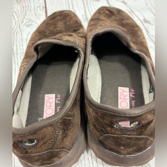 Skechers Go Walk Slip On Shoes Women's Sz 8 Brown Round Toe Suede Leather - Picture 9 of 12